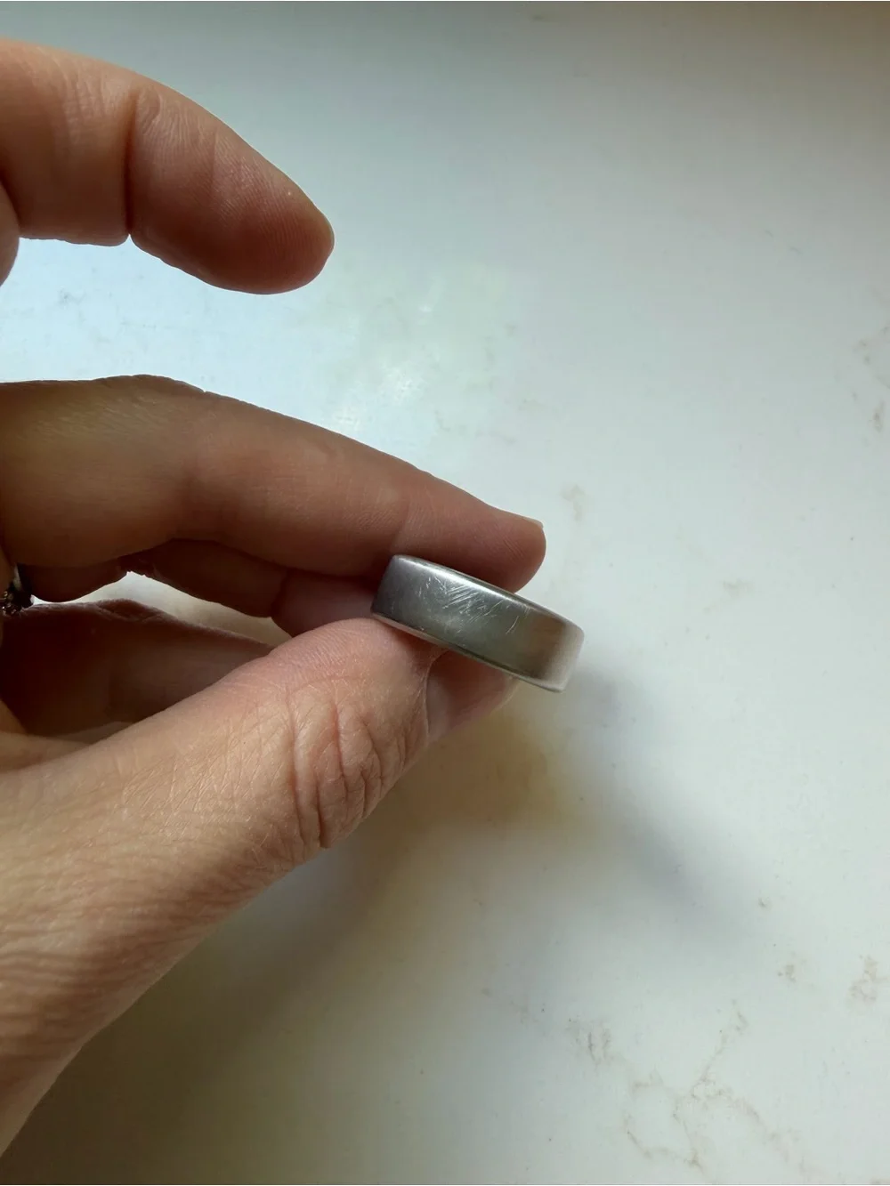 Oura Ring Gen 3 Horizon Titanium, Brushed Silver, size 8 June 2025
